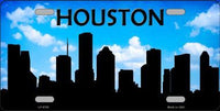 Houston City Silhouette Metal Novelty License Plate