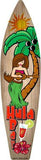 Hula Bar Metal Novelty Surf Board Sign