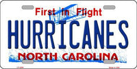Carolina Hurricanes North Carolina Novelty State Background Metal License Plate