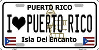 I love Puerto Rico State Background Metal Novelty License Plate