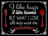 I Like Hugs Kisses Metal Novelty Seasonal Parking Sign
