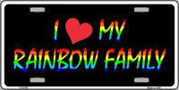 I Love My Rainbow Family Pride Metal Novelty License Plate