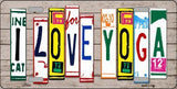 I Love Yoga Wood License Plate Art Novelty Metal License Plate