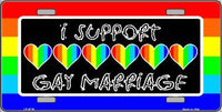 Support Gay Marriage Pride Metal Novelty License Plate