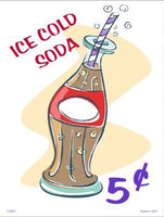 Ice Cold Soda Metal Novelty Parking Sign