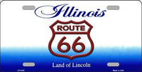 Route 66 Illinois Metal Novelty License Plate