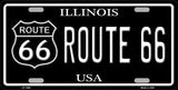 Route 66 Illinois Metal Novelty License Plate