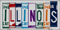 Illinois License Plate Art Brushed Aluminum Metal Novelty License Plate