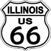 Illinois Route 66 Highway Shield Metal Sign