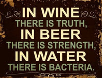 In Wine There is Truth Metal Novelty Parking Sign