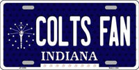 Indianapolis Colts NFL Fan Indiana State Background Novelty Metal License Plate