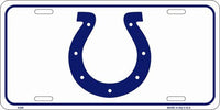 Indianapolis Colts Horseshoe Novelty Metal License Plate