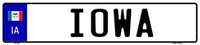 Iowa Novelty Metal European License Plate