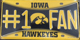 Iowa Hawkeyes #1 Fan Deluxe Metal Novelty License Plate