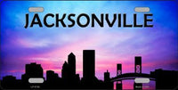 Jacksonville City Silhouette Metal Novelty License Plate