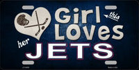 This Girl Loves Her Jets Novelty Metal License Plate