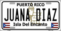 Juana Diaz Puerto Rico State Background Metal Novelty License Plate