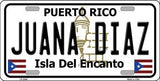 Juana Diaz Puerto Rico State Background Metal Novelty License Plate