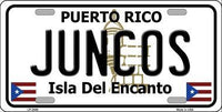 Juncos Puerto Rico State Background Metal Novelty License Plate