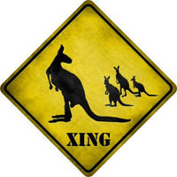 Kangaroo Xing Novelty Metal Crossing Sign
