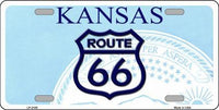 Route 66 Kansas Novelty Metal License Plate