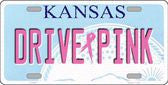 Drive Pink Kansas Novelty Metal License Plate