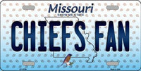 Kansas City Chiefs NFL Fan Missouri State Background Novelty Metal License Plate