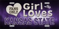 This Girl Loves Kansas State Novelty Metal License Plate