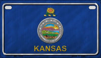 Kansas State Flag Metal Novelty Motorcycle License Plate