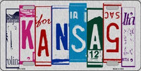 Kansas License Plate Art Brushed Aluminum Metal Novelty License Plate