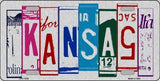 Kansas License Plate Art Brushed Aluminum Metal Novelty License Plate