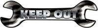 Keep Out Novelty Metal Wrench Sign