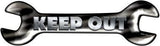 Keep Out Novelty Metal Wrench Sign