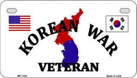 Korean War Veteran Metal Novelty Motorcycle License Plate
