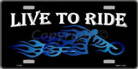 Live to Ride Metal Novelty License Plate