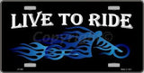 Live to Ride Metal Novelty License Plate