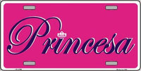 Princesa Spanish Metal Novelty License Plate