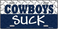 Dallas Cowboys Suck Metal Novelty License Plate