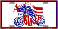 American Biker Metal Novelty License Plate