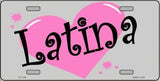 Latina Heart Metal Novelty License Plate