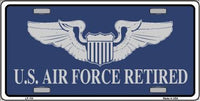 United States Air Force Retired Metal Novelty License Plate