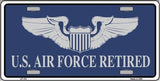 United States Air Force Retired Metal Novelty License Plate