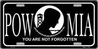 POW MIA You Are Not Forgotten Metal Novelty License Plate