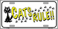 Cats Rule Metal Novelty License Plate