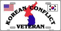 Korean Conflict Veteran Metal Novelty License Plate