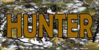 Hunter Leaves Camo Metal Novelty License Plate