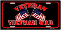Vietnam War Veteran Metal Novelty License Plate