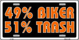 49% Biker Metal Novelty License Plate