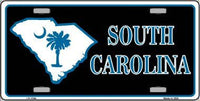 South Carolina State Flag Black Metal Novelty License Plate