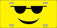 Sunglasses Smiley Face Metal Novelty License Plate